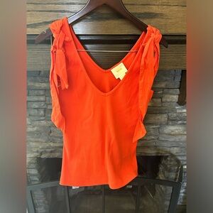 Anthropologie Maeve Bow Tie Tank Orange Size Medium